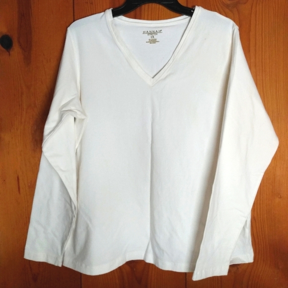 Hannah Tops - Hannah Stretch Long Sleeve V-Neck Top